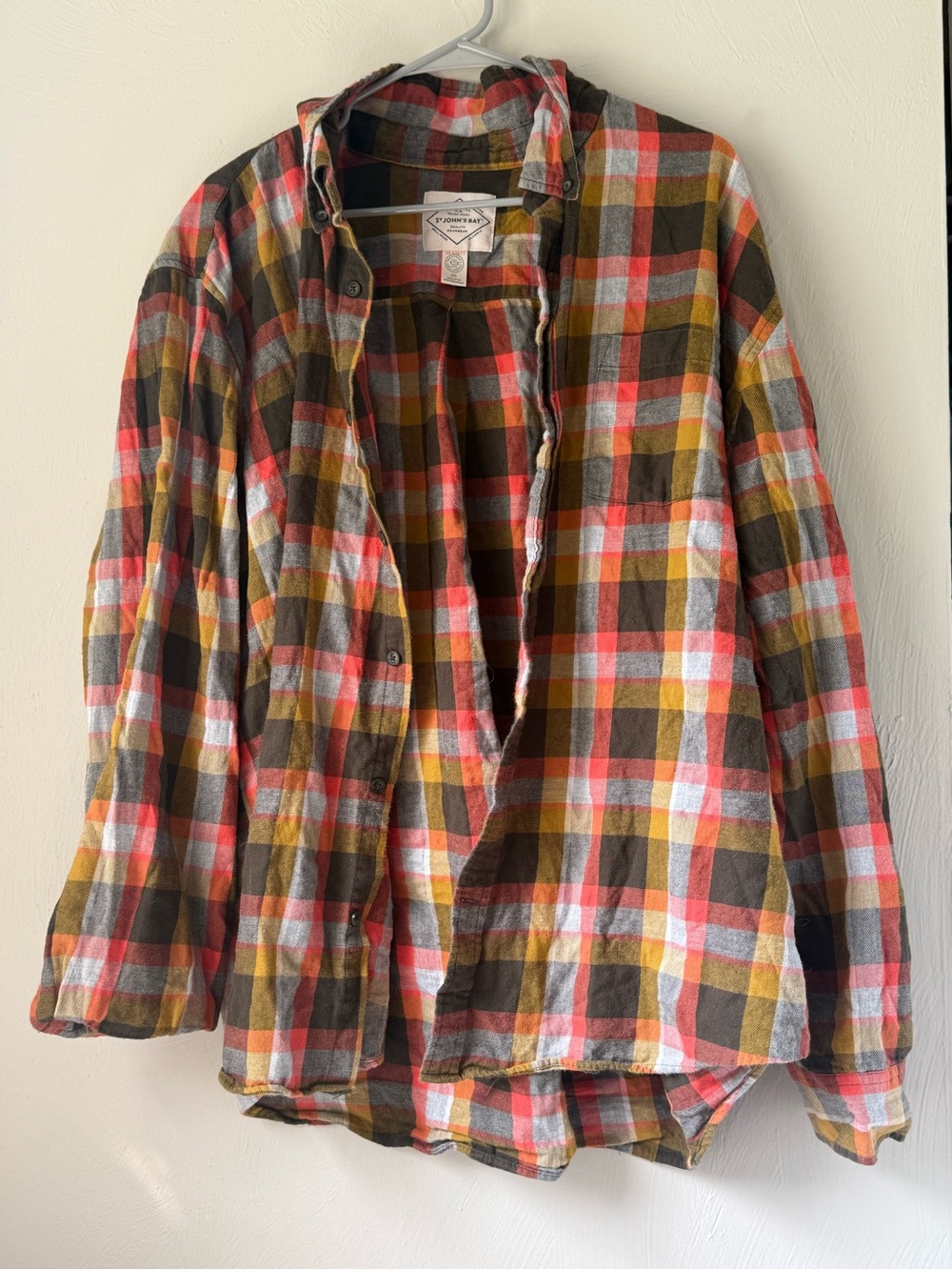 St. John’s bay Plaid Button-Up Shirt in Brown, Mustard & Coral